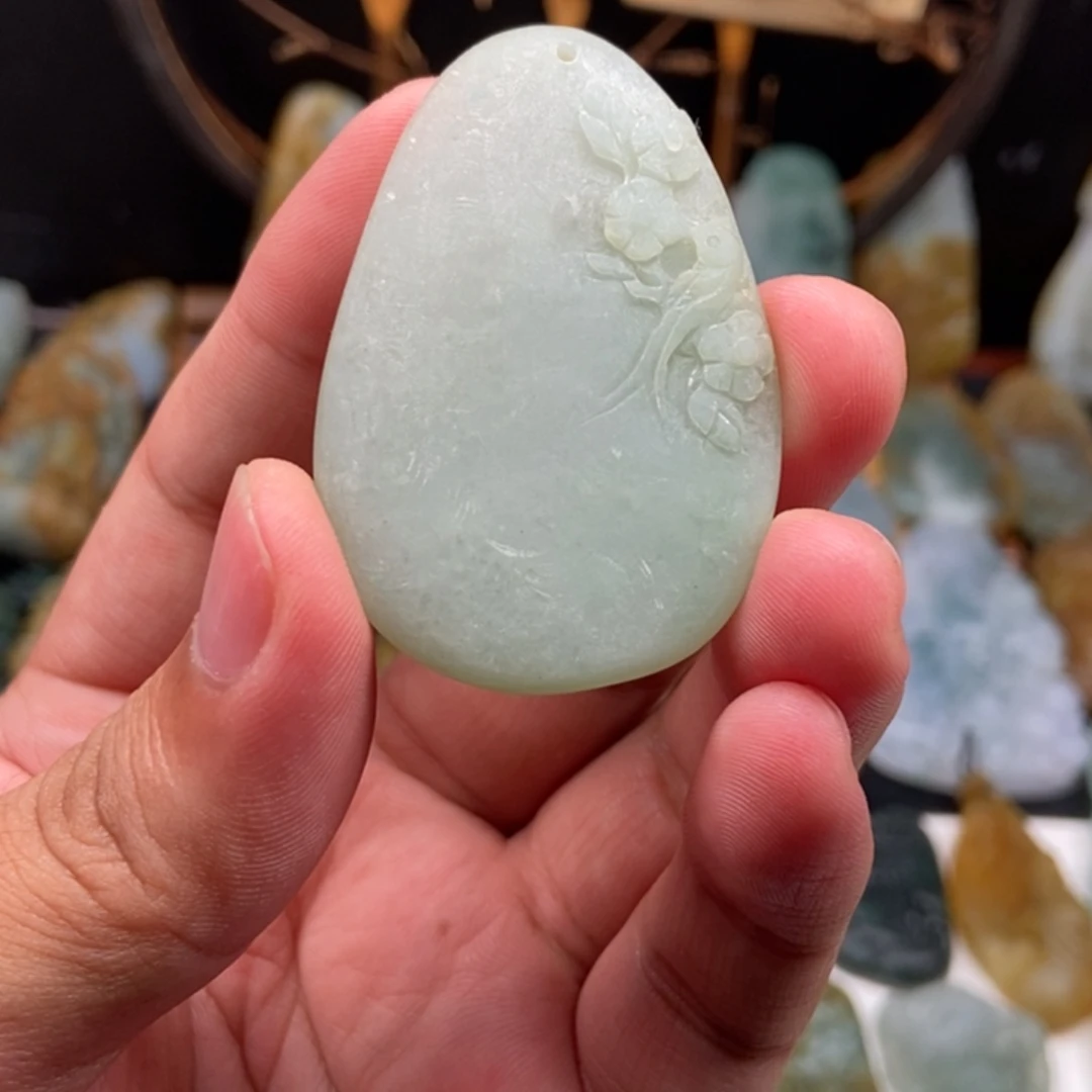 定制翡翠未镶嵌缅甸翡翠，喜上眉梢