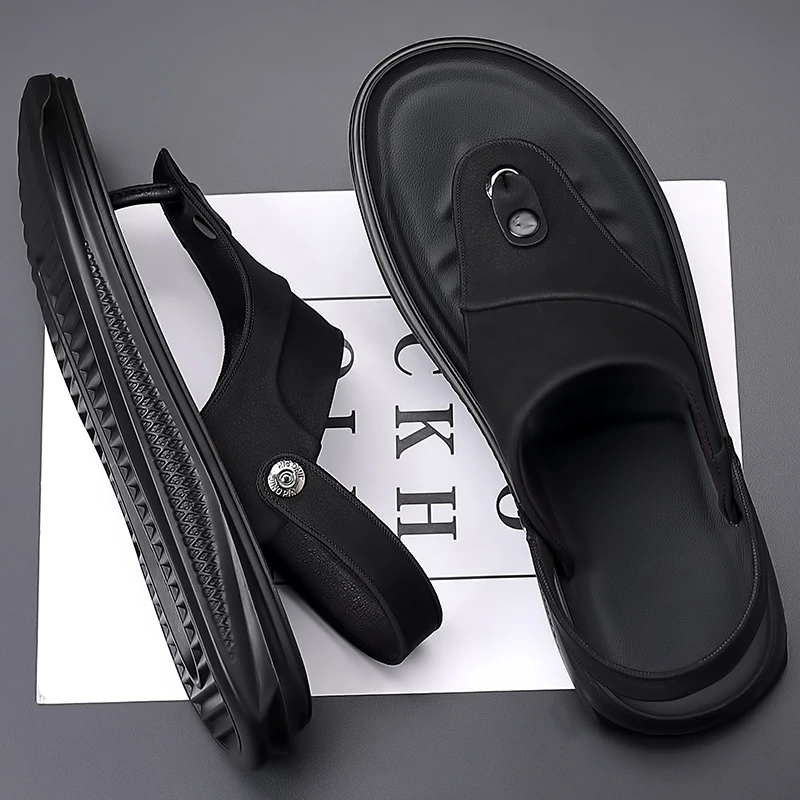 男士凉鞋夏季软底防滑沙滩鞋男2025新款人字拖休闲百搭两用凉拖鞋