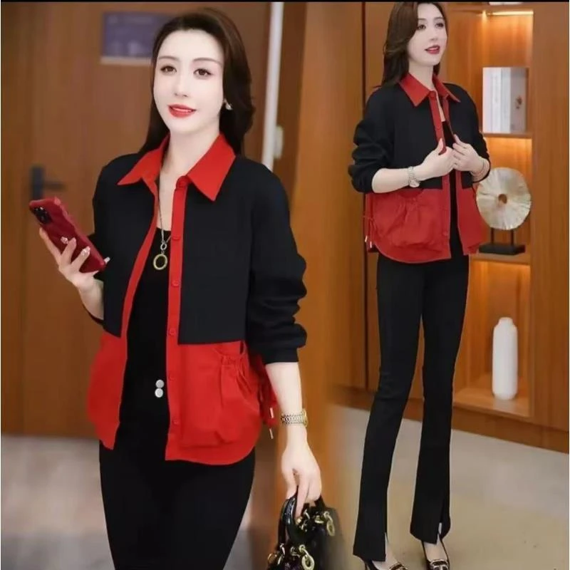 【现货现发】秋季新款设计感假两件拼接短外套女时尚减龄188