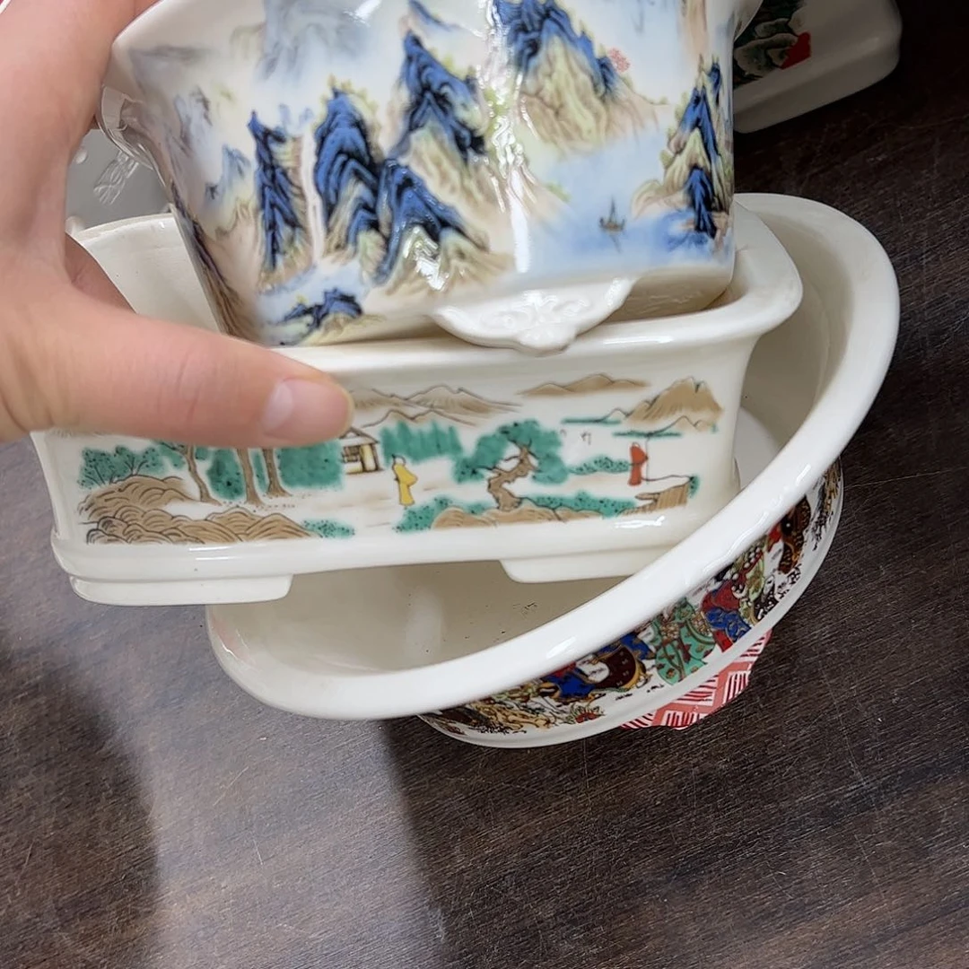 紫砂花盆403号瑕疵3个口不正缩釉处理介意勿拍