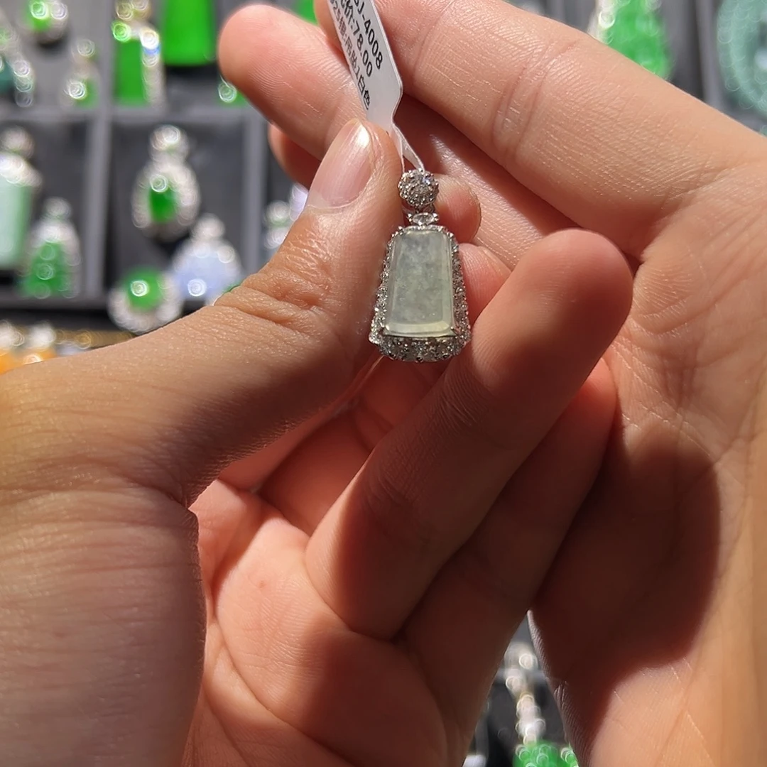 翡翠银S925镶嵌吊坠(不含链)