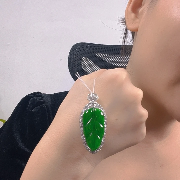 翡翠银S925镶嵌吊坠(不含链)