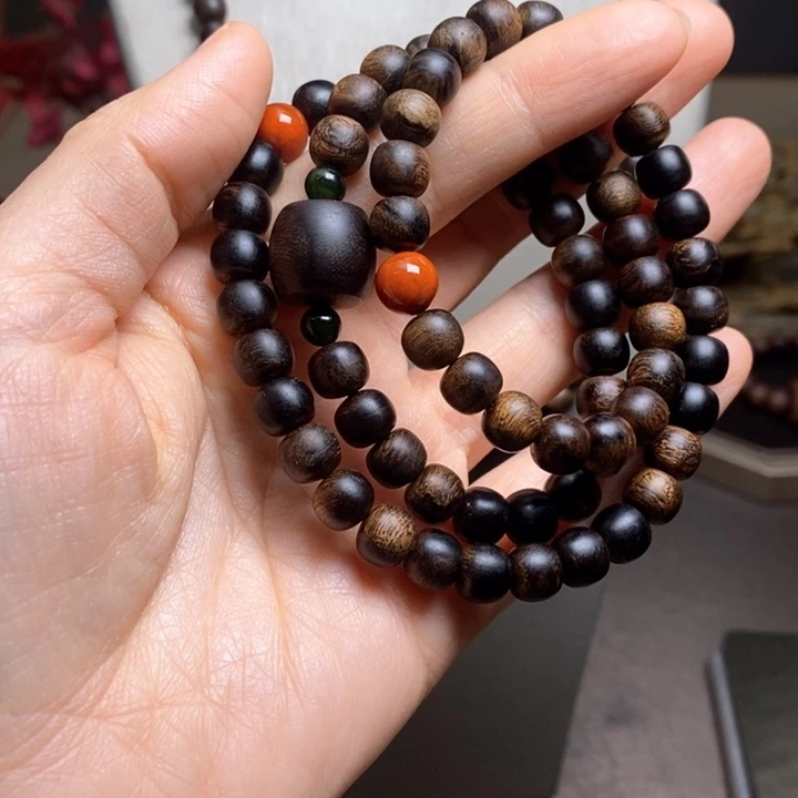 沉香手串越南芽庄紫棋瘤疤0.6×0.8设计