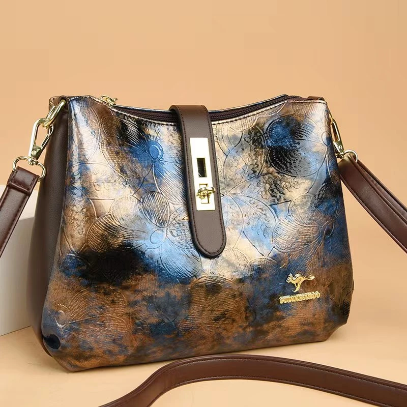 新款高级感时尚百搭单肩斜挎包女包 蓝色9998