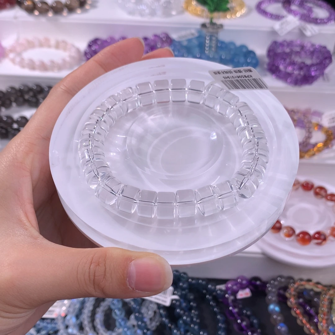 手链水晶未镶嵌净体白水车轮珠10mm