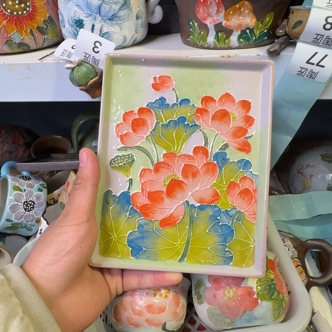 景德镇釉下彩微瑕慎拍）77