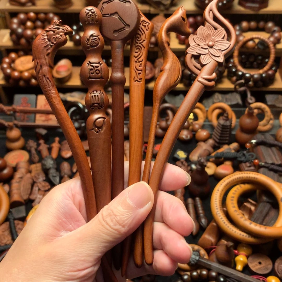 枣木枣木发簪长18公分