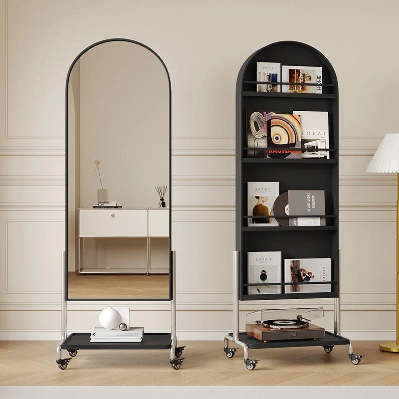 【高清大镜面】可移动全身镜落地网红收纳杂志架置物书报架家用客