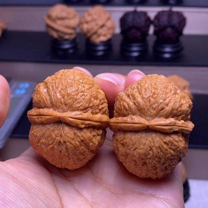 文玩核桃把件擂鼓双筋锤86