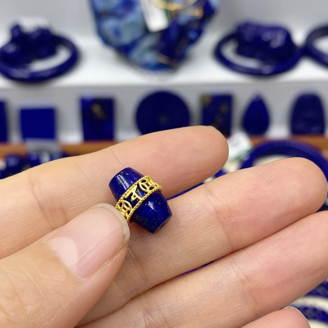 青金石银S925镀金镶嵌配饰