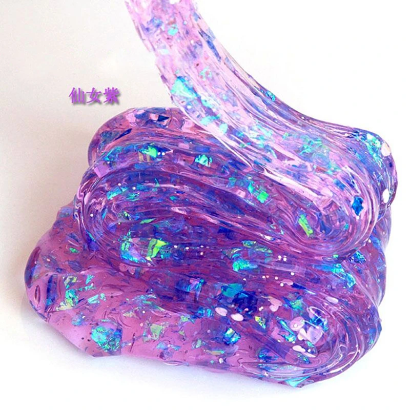 跨境亚马逊9款透明水晶泥史莱姆套装超柔软光泽果冻松脆slime黏胶