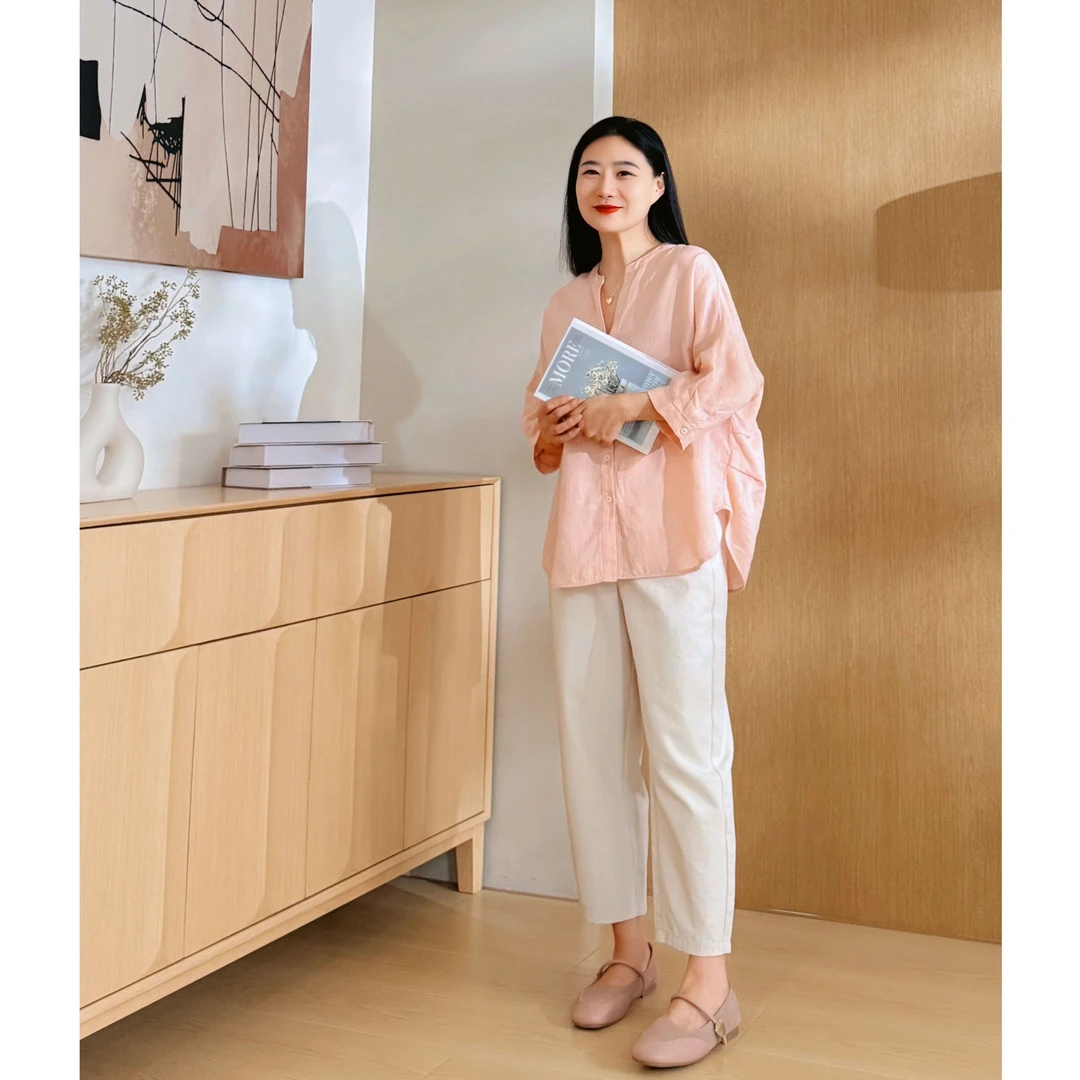 WMRJ苎麻吸湿透气凉爽挺括轻盈夏季衬衫休闲上衣