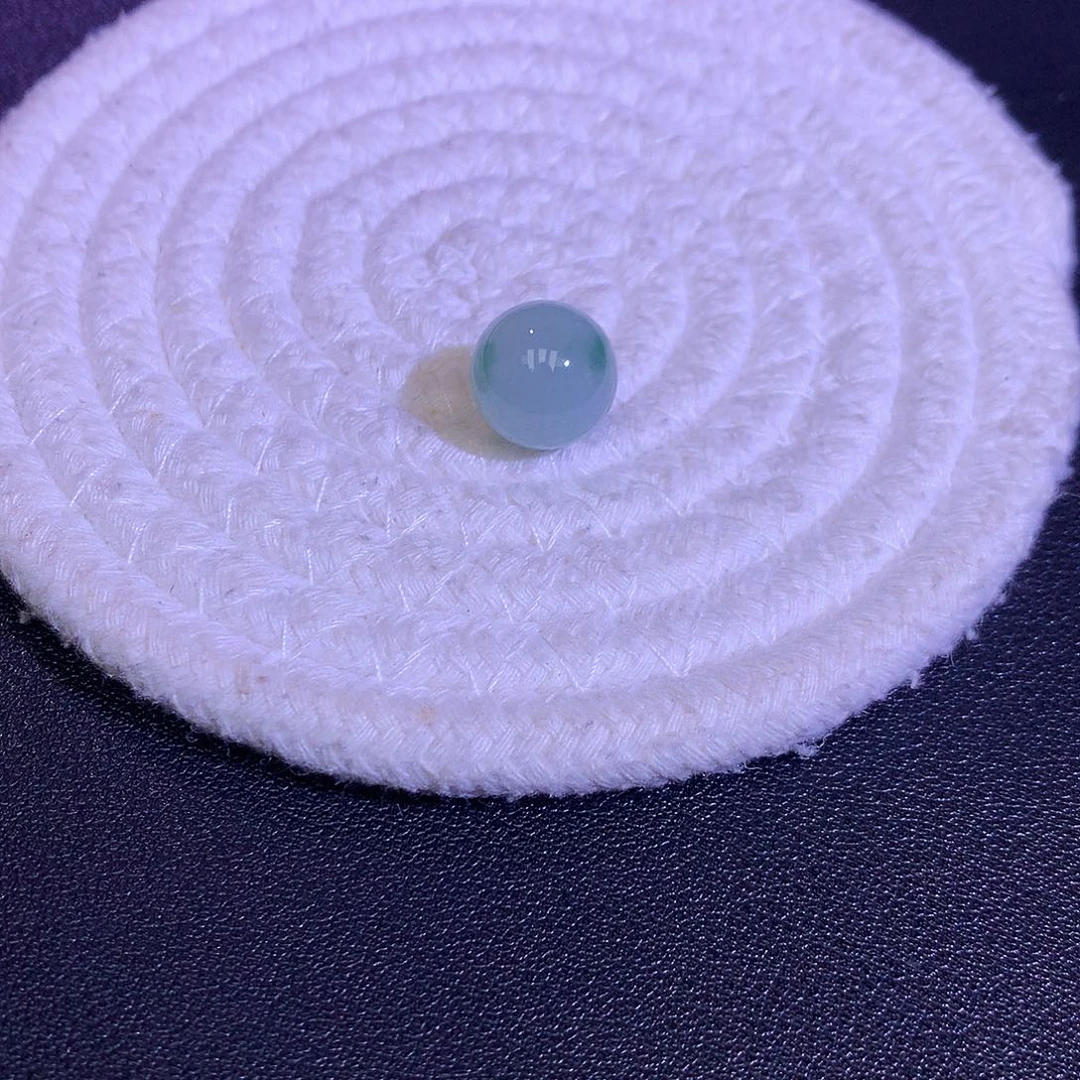 散珠翡翠天然缅甸翡翠单珠卡13飘绿花