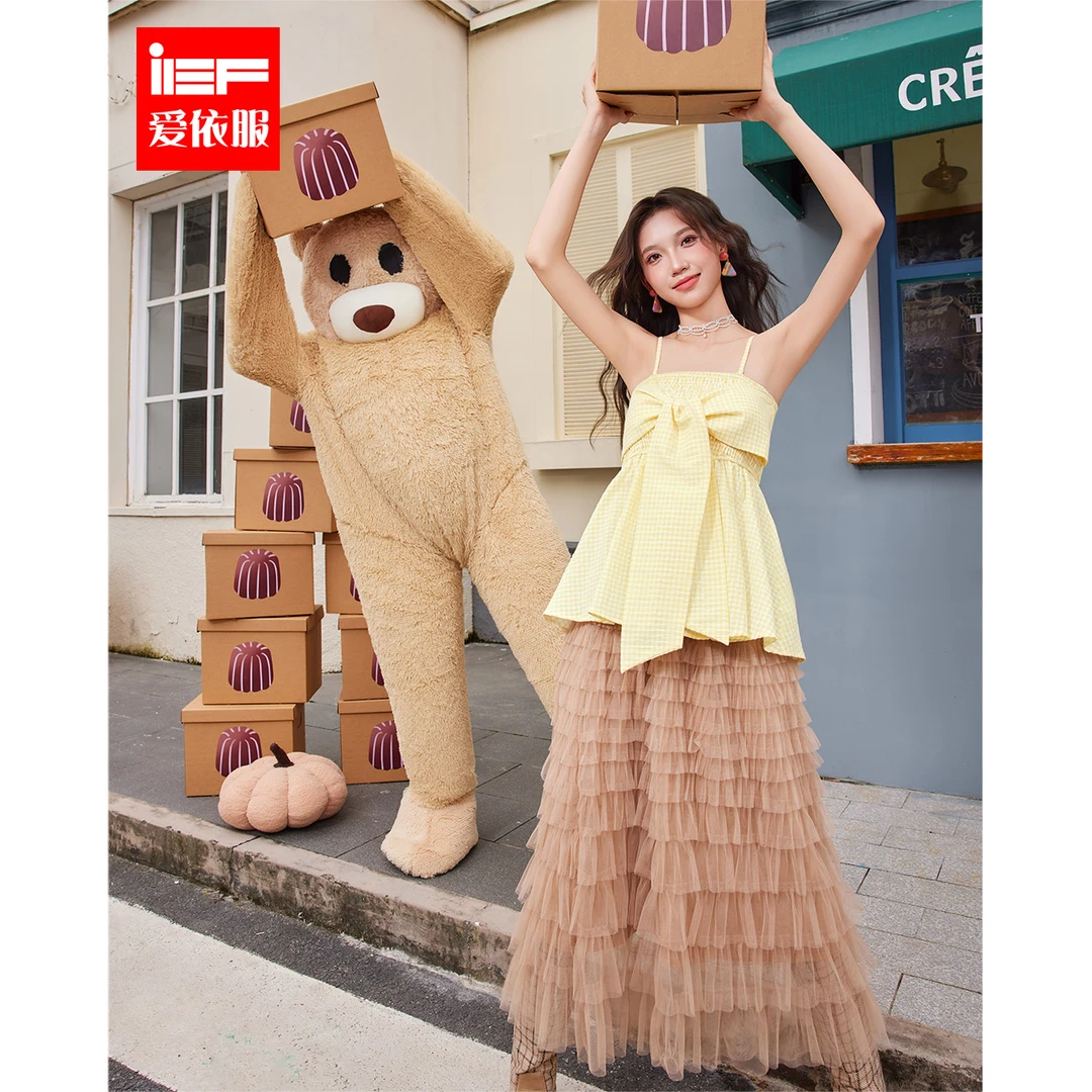 IEF/爱依服上衣2025夏季新款纯欲女人味设计感少女甜美百搭女吊带