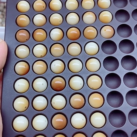 白玉菩提吊坠12炭烤小馒头圆54颗