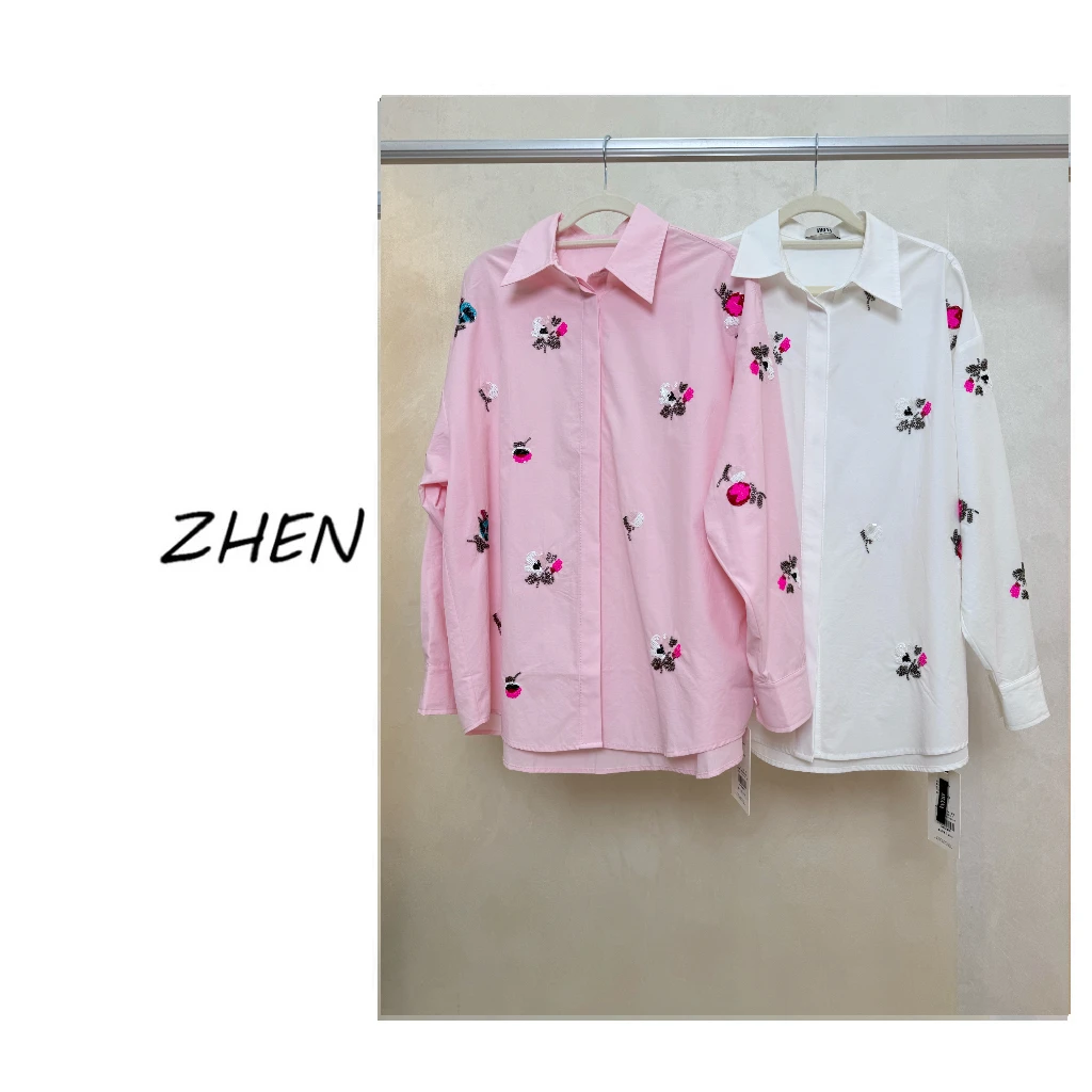 【ZHEN】25K00897 2025新款衬衫显瘦时尚百搭设计师轻奢款