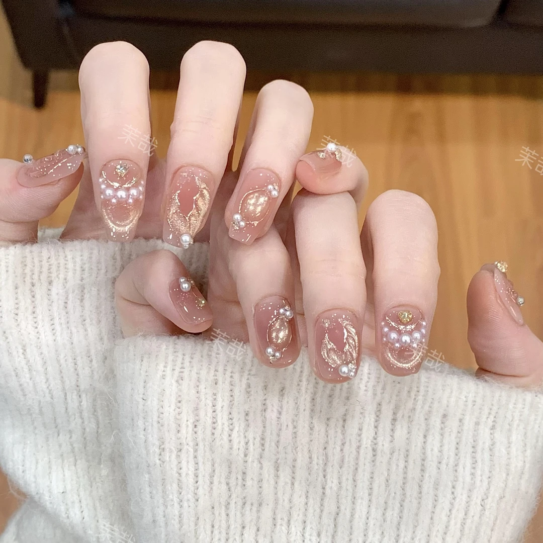 茉哉【人鱼之梦】纯手工定制美甲拆卸穿戴甲A3867