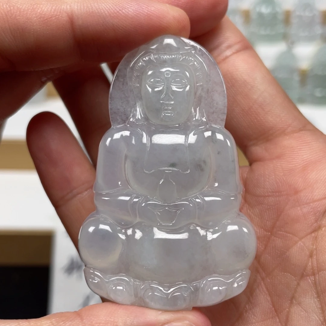 翡翠未镶嵌颈饰天然翡翠A货观音67号