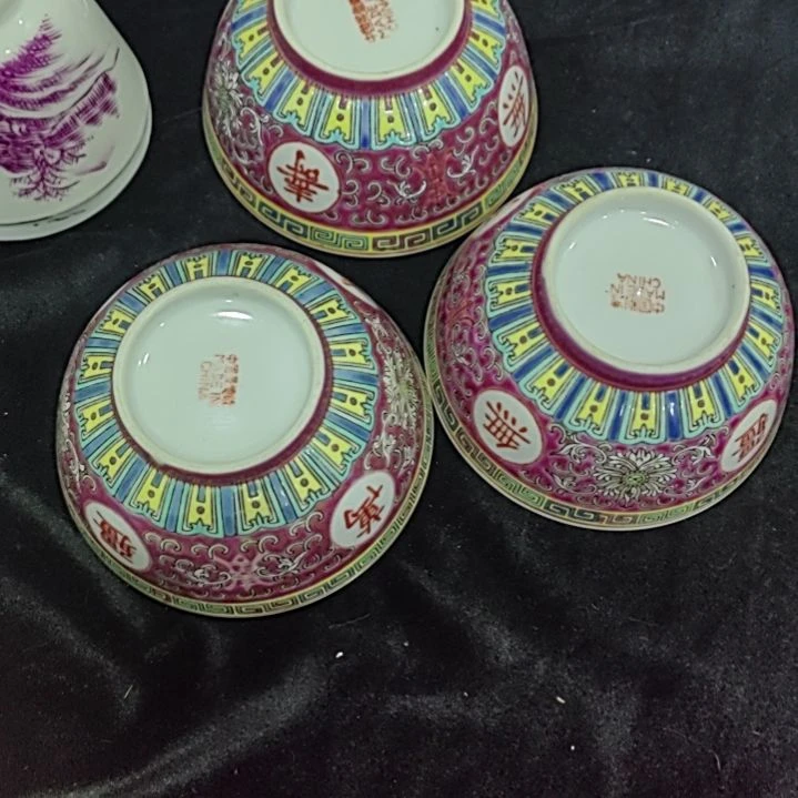 陶瓷景德镇饭碗三个
