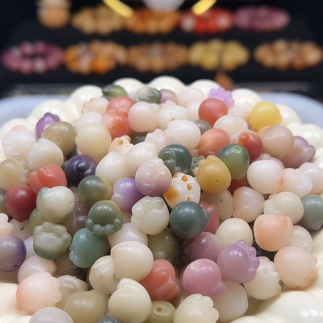 菩提根/象牙果手串卡12多宝猫爪40颗