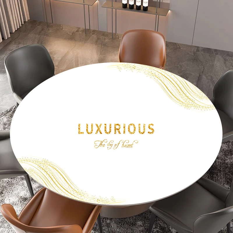 【水莲之家】欧式家用圆桌垫防水防油防烫免洗防烫餐桌茶几桌布直播