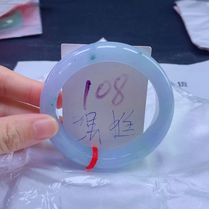 翡翠未镶嵌手镯春彩575858