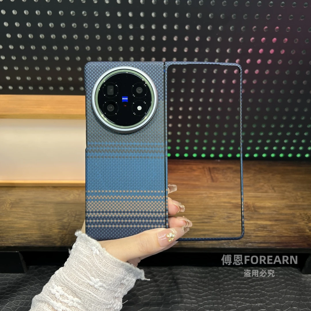 适用于真凯夫拉vivoXFold5手机壳vivo xfold5折叠屏碳纤维高档