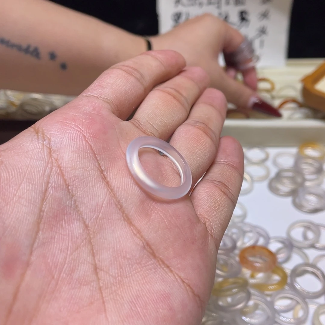 玛瑙/玉髓未镶嵌戒指75号港17