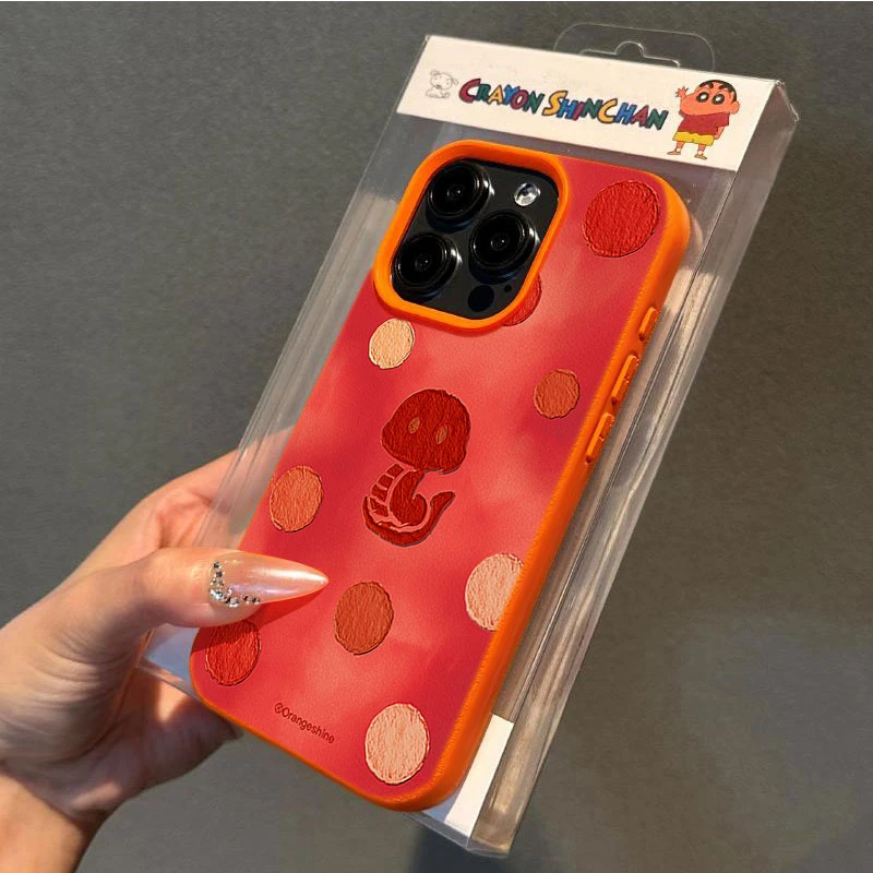 红色波点蛇适用苹果16p/15手机壳iPhone14promax13荔枝纹1211防摔