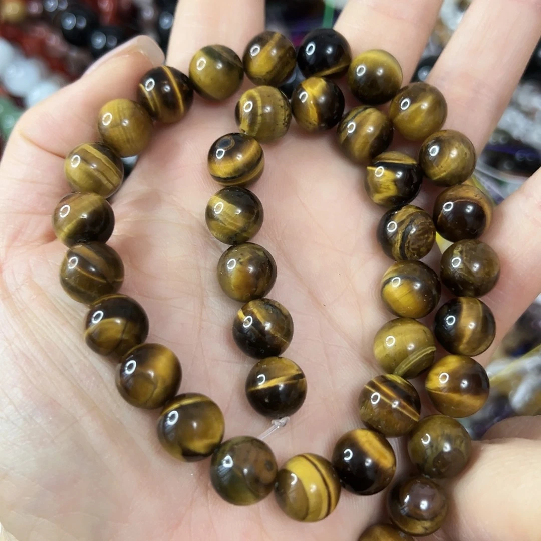 玛瑙/玉髓未镶嵌珠宝半成品，卡10黄虎眼一条