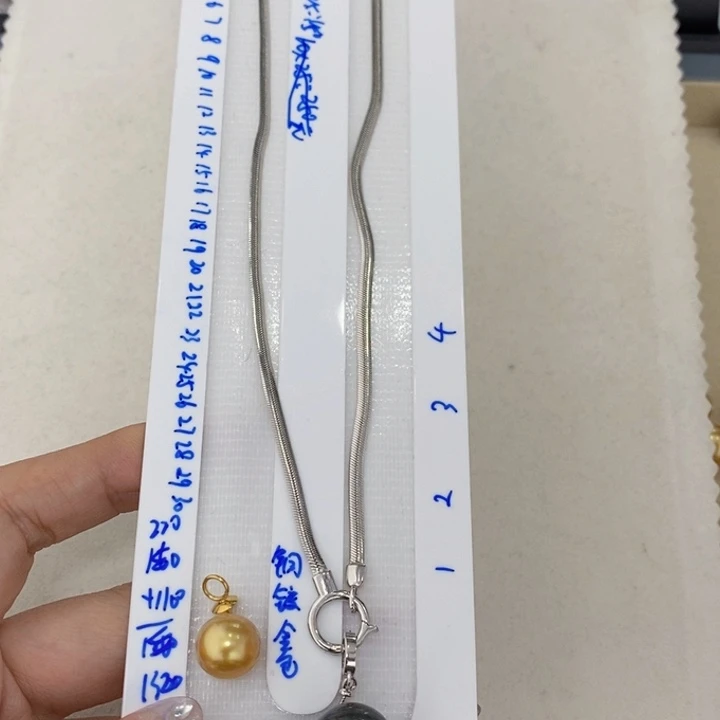 合金海水珍珠颈饰14+大溪地吊坠项链金珠吊坠多样性 不退换