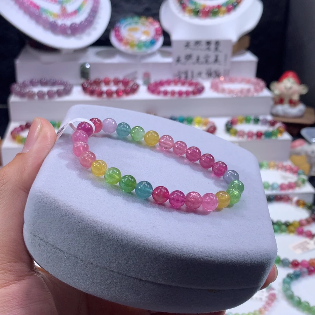 碧玺未镶嵌手串人鱼糖果糖果亮色