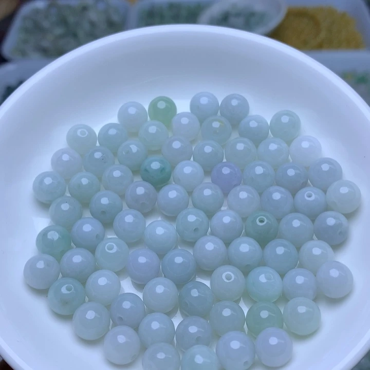 翡翠散珠卡8冰绿白24个