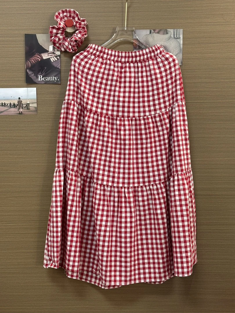 158的小肥 | “宋发圈格子裙半身裙”～new韩系夏季时尚百搭