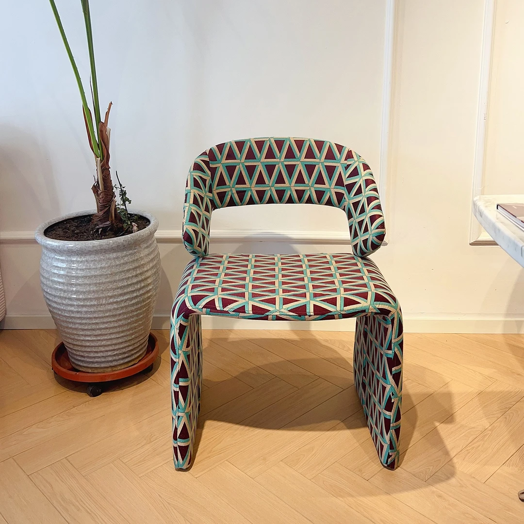 CASA GAIA北欧侘寂风山丘椅意式极简轻奢餐椅家具书房卧室梳妆凳