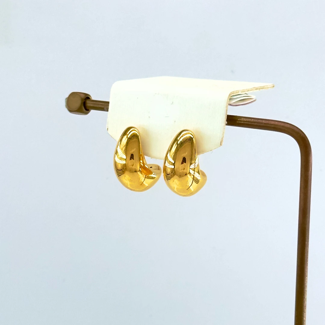 庚震黄金足金999腰果无氰5D耳钉耳包3.75