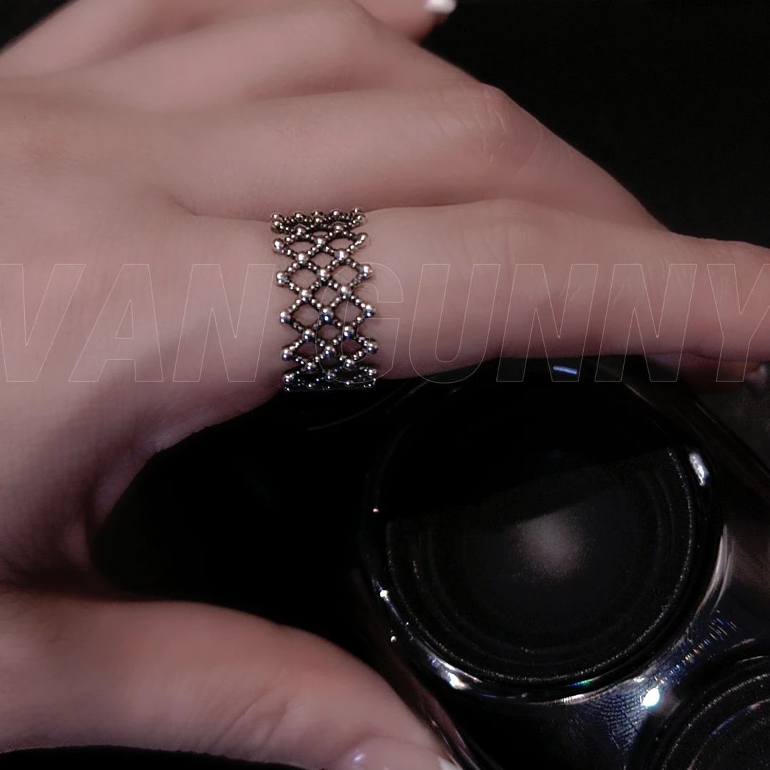 Van Gunny/万古尼 925银戒指 【重工宽蕾丝】戒指休闲修饰手型J5005