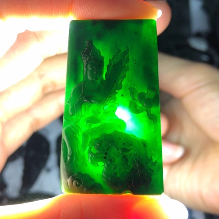 定制翡翠未镶嵌文殊