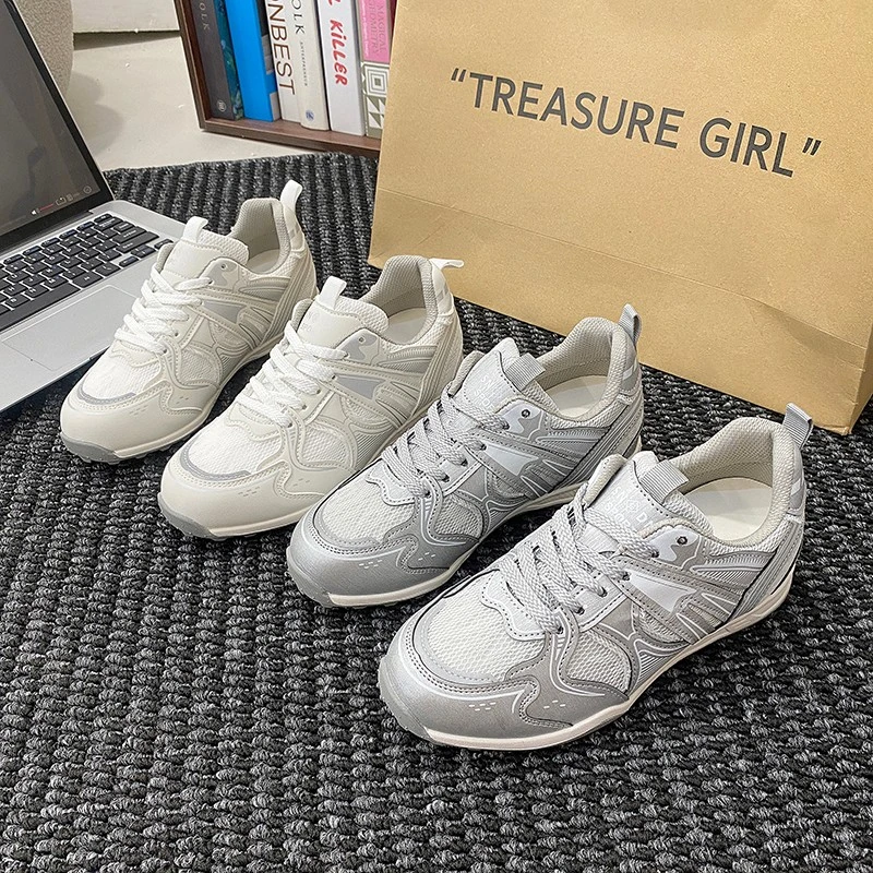 暮秋秋网面透气老爹鞋女2025夏新款百搭厚底休闲运动鞋跑步德训鞋