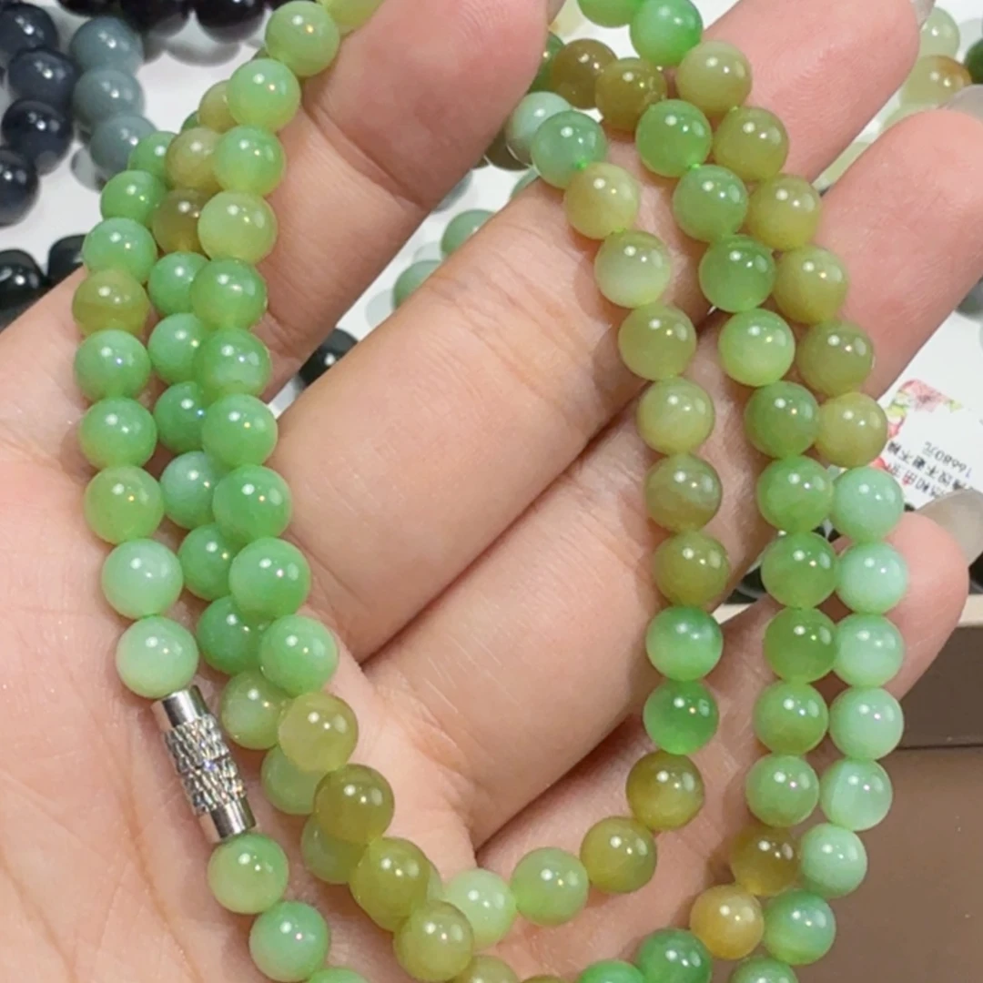 未镶嵌手链和田玉黑羊洞碧玉 卡6 108