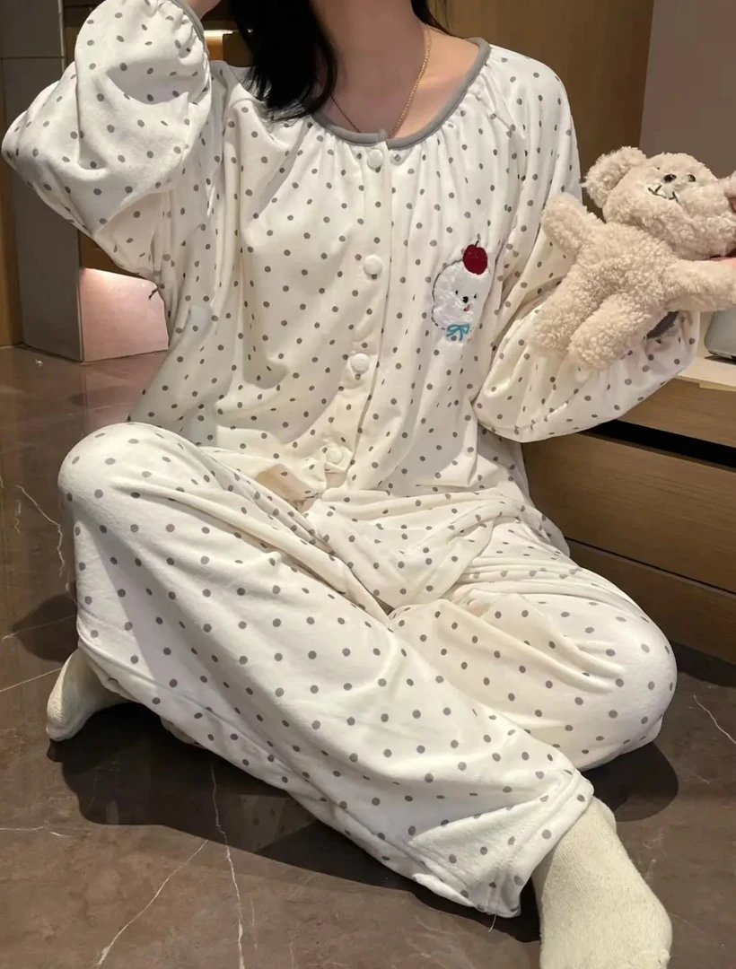 【比熊海岛绒】糯叽叽！圆领设计海岛绒睡衣家居服女