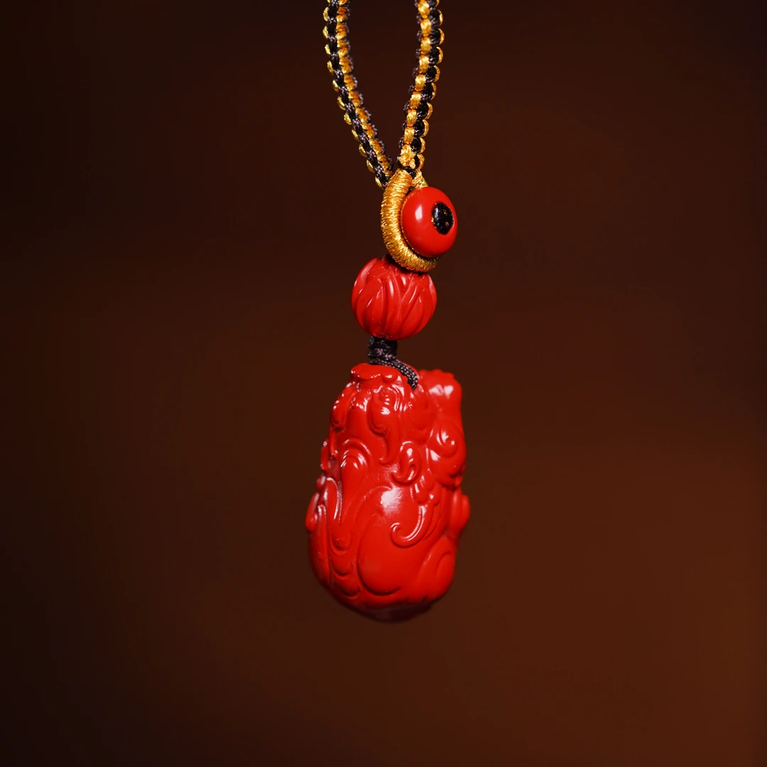 含辰砂工艺品【左边婷姐】朱砂精工貔貅钥匙扣多用挂件（Z3255)