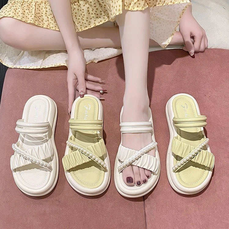 两穿增高厚底凉拖鞋女外穿2025夏新款高跟软底松糕凉鞋平底女鞋子