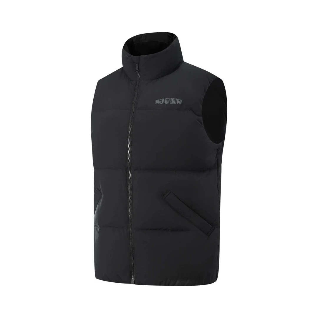 李宁2025冬季新款男子韦德系列保暖防泼水鹅绒羽绒马甲AMRV079