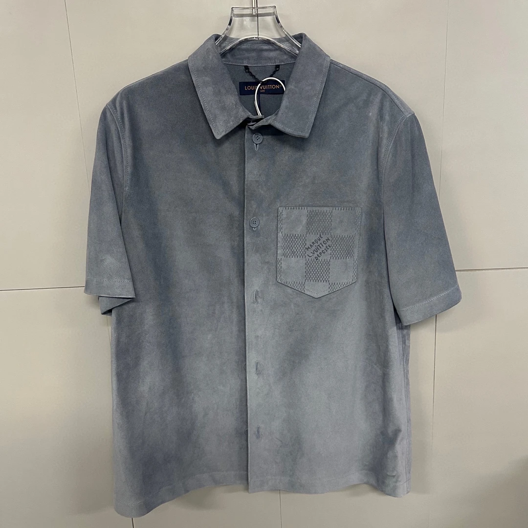 未使用 LouisVuitton/路易威登 SS24麂皮绒面衬衫 52码 D14148