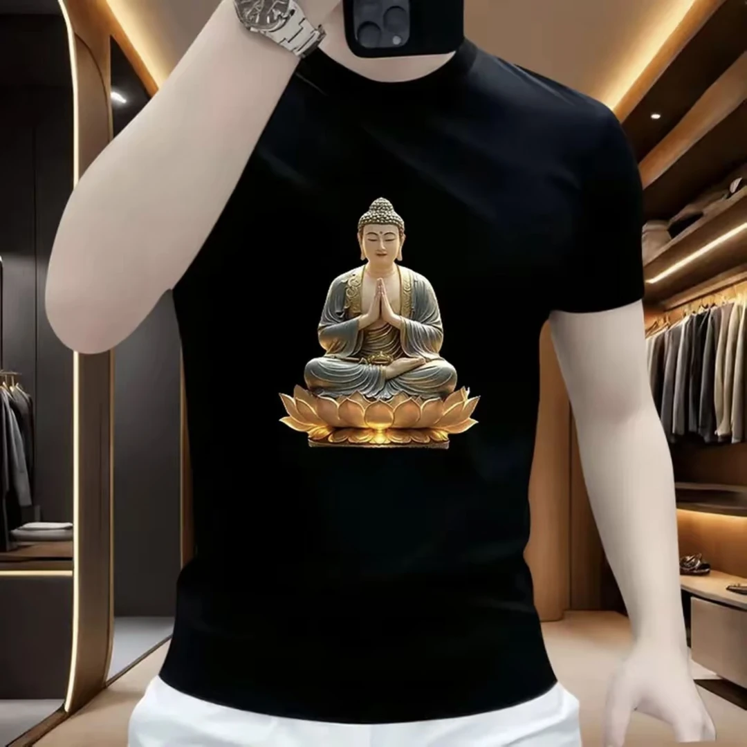 设计师高级感男装2025年帅气潮牌休闲t恤短袖时尚夏季个性国风潮