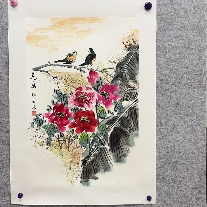 国画花鸟等多种鸟类的