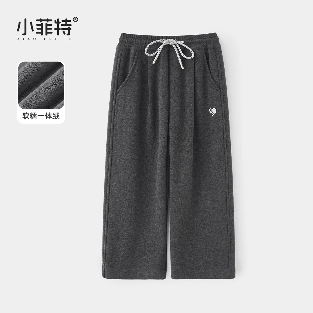 小菲特女童冬装加绒休闲裤儿童保暖长裤中大童加厚卫裤JMKD57161