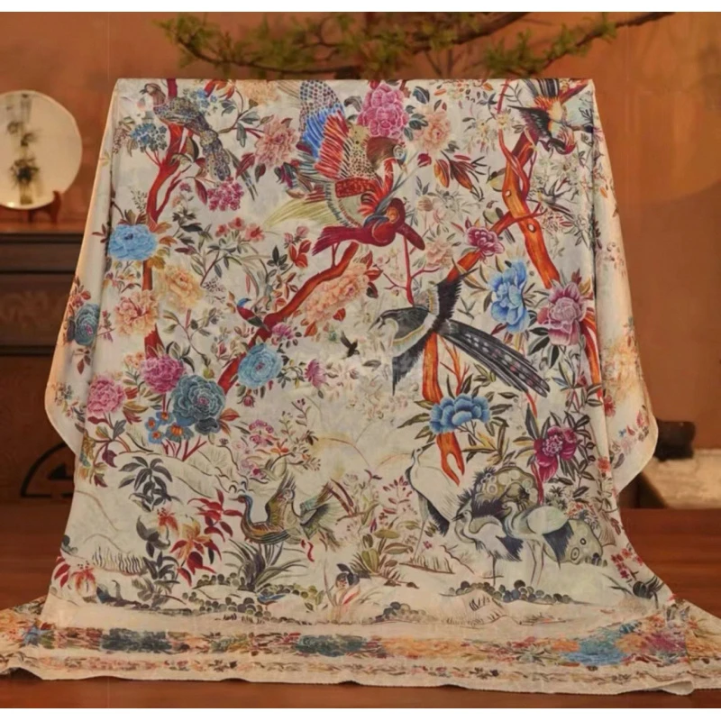 X3-600 百鸟朝凤方巾  140x140左右