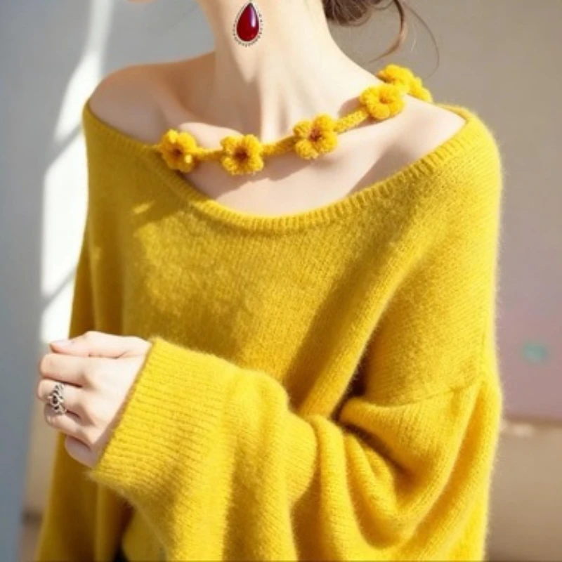 软糯针织衫女慵懒高级感2025新款薄款韩系氛围感早秋穿搭上衣